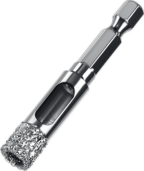 ЗУБР АВК, d 10 мм, (HEX 1/4″, 15 мм кромка), вакуумное алмазное трубчатое сверло, Профессионал (2986