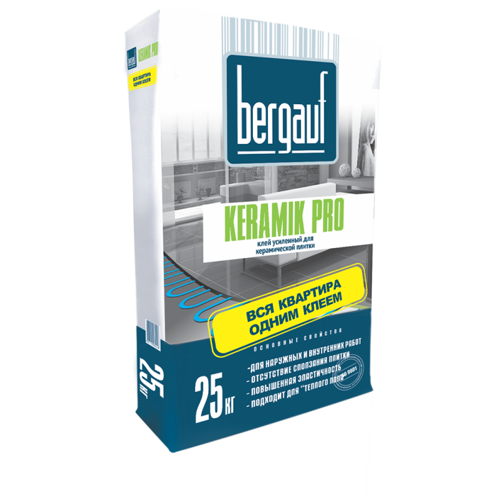 Bergauf Keramik Pro C1 25 кг Усиленный клей (060624-БЛ)