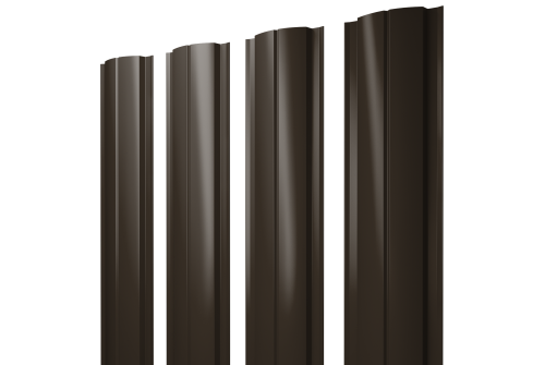 Штакетник Полукруглый Slim с прямым резом 0,45 Drap-double TX RR 32 темно-коричневый (539006)