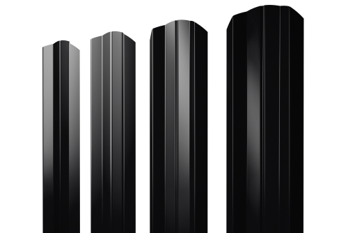 Штакетник М-образный А фигурный 0,5 Satin RAL 9005 черный (242712)