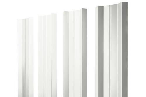 Штакетник М-образный А с прямым резом 0,45 PE RAL 9003 сигнальный белый (175681)