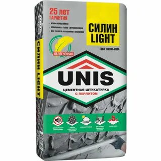 Цементная штукатурка Unis Силин лёгкий 25 кг