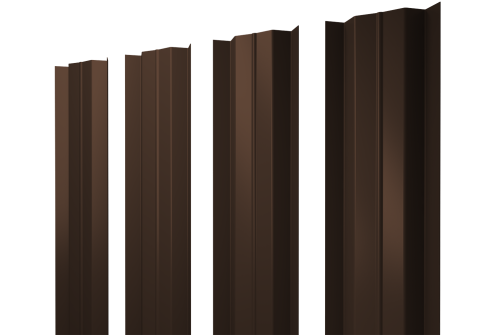 Штакетник М-образный В с прямым резом 0,45 Drap RAL 8017 шоколад (244708)