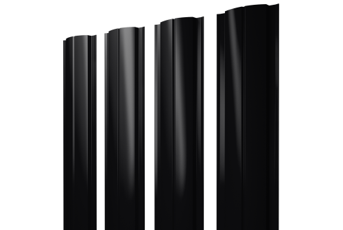 Штакетник Полукруглый Slim с прямым резом 0,45 Drap TX RAL 9005 черный (480418)