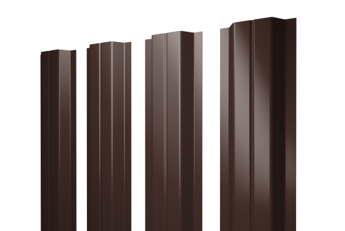 Штакетник П-образный A с прямым резом 0,45 Drap TR RAL 8017 шоколад (699602)