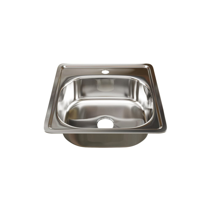 Мойка врезная 48х48 (0,6) глубина 16 см, выпуск 3"1/2, с сифоном MixLine