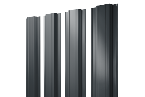 Штакетник Прямоугольный с прямым резом 0,45 Drap TR RAL 7016 антрацитово-серый (700051)