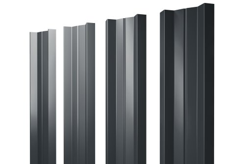 Штакетник М-образный А с прямым резом 0,45 Drap TR RAL 7016 антрацитово-серый (699516)