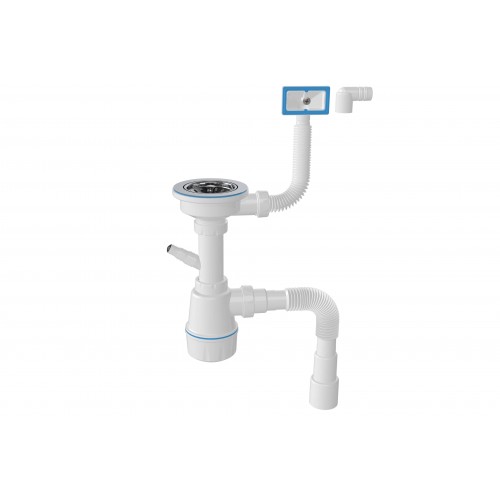 Сифон для мойки КЕРАМИКА 3"1/2 х 40 гибкой трубой 40х40/50 ZEGOR