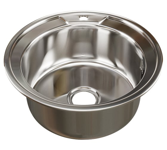 Мойка круг D-490 (0,6) глубина 17 см, выпуск 3"1/2, с сифоном MixLine