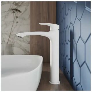 Смеситель для раковины, высокий, белый матовый, RORA, MILARDO, RORWT01M01