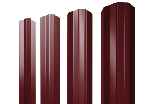 Штакетник М-образный А фигурный 0,5 PE RAL 3005 красное вино (175963)