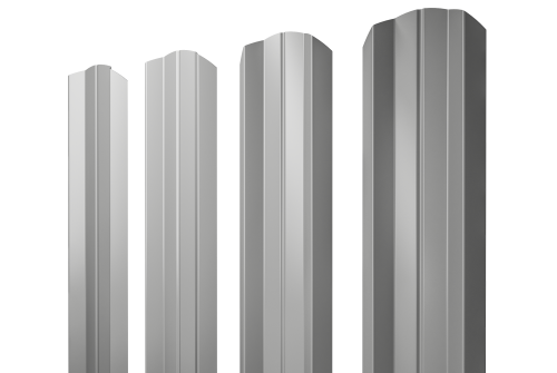 Штакетник М-образный А фигурный 0,45 PE RAL 9006 бело-алюминиевый (175933)