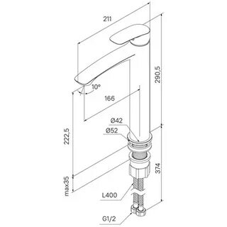 Смеситель для раковины, высокий, белый матовый, RORA, MILARDO, RORWT01M01