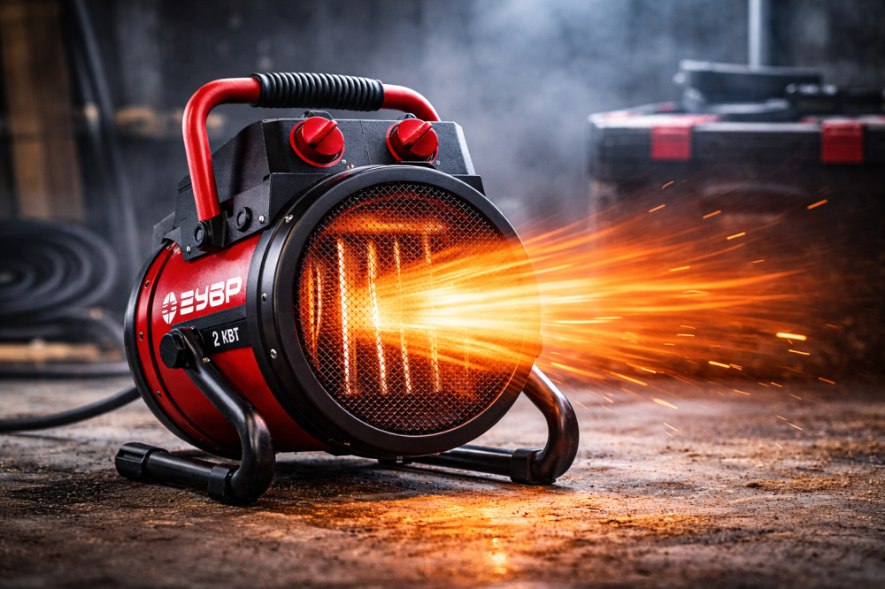 Электрическая тепловая пушка ЗУБР 2 кВт МКН ТПК-2R — купить мощный обогреватель