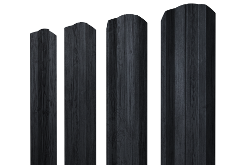 Штакетник М-образный А фигурный 0,45 Print Premium Grey Wood TwinColor (664973)