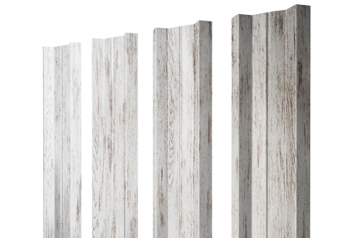 Штакетник М-образный А с прямым резом 0,45 Print Elite Snow Wood TwinColor (282701)