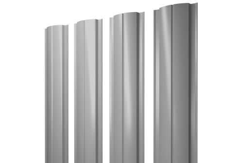 Штакетник Полукруглый Slim с прямым резом 0,45 Drap TX RAL 7047 телегрей 4 (755730)