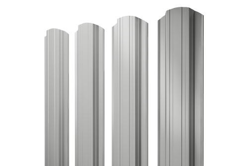 Штакетник Прямоугольный фигурный 0,5 Satin RAL 9006 бело-алюминиевый (400487)
