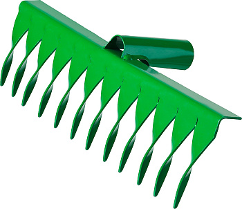 РОСТОК 312 x 72 мм, 12 витых зубцов, рабочая поверхность из стали, покрытие краска, без черенка, гра