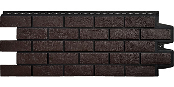 Фасадная панель Grand Line Состаренный кирпич Design шоколадный со швом RAL 9005
