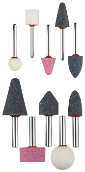 ЗУБР 10 предм., хвостовик d 3.2 мм, d 6мм, набор абразивных минишарошек-насадок (35998-H10)