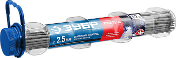ЗУБР Д 2.5 х 350 мм, 1.2 кг в ПВХ тубе, УОНИ 13/55 с основным покрытием, электрод сварочный, Професс