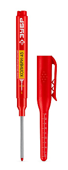 ЗУБР Колибри-45 красный, наконечник L 45 мм, ᴓ 3 мм, перманентный маркер для отверстий (06339-3)