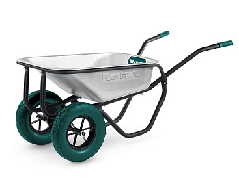 KRAFTOOL MAXDrive-2 110л, 280 кг, двухколесная, с трубным усилителем, кузов 0,9 мм, полиуретановые к