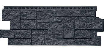 Фасадная панель Grand Line Дикий камень Classic графит