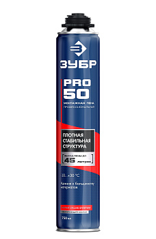 Монтажная пена ЗУБР PRO 750 мл, пистолетная, всесезонная, SVS 41145_z01