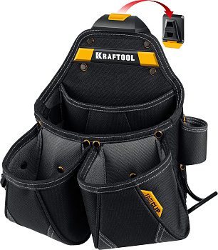 Поясная сумка KRAFTOOL KP-15 350x320 мм с быстросъёмным креплением FastClip, 15 карманов и петель 38