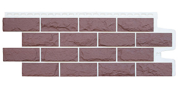 Фасадная панель Grand Line Колотый камень Design Plus каштан с белым швом