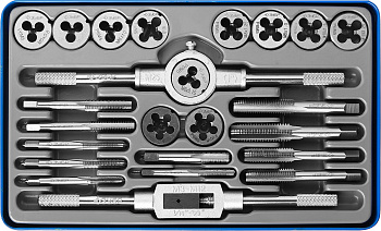 ЗУБР 24 предмета, сталь Р6М5, набор метчиков и плашек, Профессионал (28110-H24)