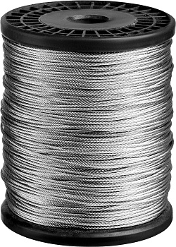 ЗУБР DIN 3055, свивка 6 х 7 + IWS, 1 мм, L 200 м, стальной трос, Профессионал (4-304110-15)