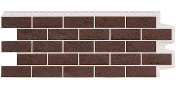 Фасадная панель Grand Line Состаренный кирпич Design Plus каштан с белым швом