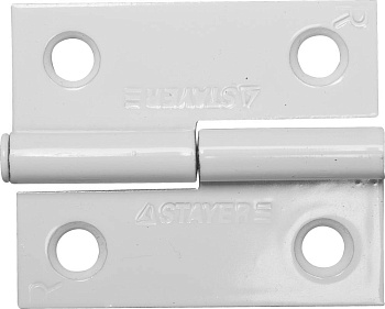 STAYER 50 x 43 x 1.8 мм, разъемная, правая, цвет белый, карточная петля (37613-50-2R)