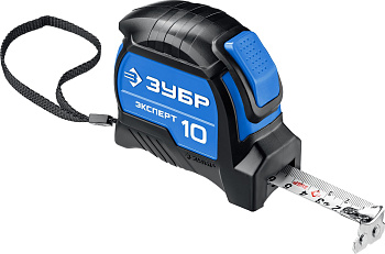 Рулетка Зубр ЭКСПЕРТ, двухкомпонентный корпус, автостоп, 10м/25мм 34057-10-25_z02