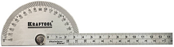 Транспортир с линейкой KRAFTOOL Protractor из нержавеющей стали, 145 мм 34290