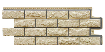 Фасадная панель Grand Line Колотый камень Design бежевый со швом RAL 7006