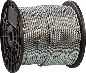 ЗУБР DIN 3055, свивка 6 х 7 + IWS, 8 мм, L 80 м, стальной трос, Профессионал (4-304110-08)