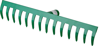 РОСТОК 364 x 60 мм, 14 прямых зубцов, рабочая поверхность из стали, покрытие краска, без черенка, гр