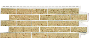 Фасадная панель Grand Line Состаренный кирпич Design Plus ваниль с белым швом