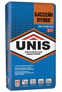 Плиточный клей UNIS Бассейн класс C1T, 25 кг 4607005180087