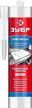 Силиконовый герметик ЗУБР 280 мл, санитарный, белый 41235-0