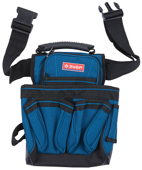 Поясной подсумок Зубр ЭКСПЕРТ держатель для молотка, дополнительная ручка для переноски, 7 карманов