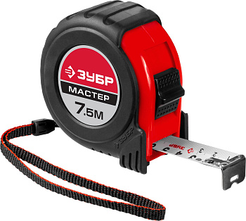 Рулетка Зубр Мастер обрезиненный корпус 7.5 м 4055-08-25_z02