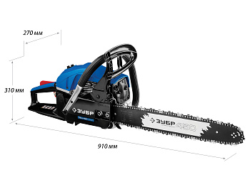 ЗУБР 49 см3, 45 см, бензопила, Профессионал (ПБЦ-490 45ДП)
