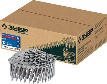 ЗУБР CRN 32 х 3.1 мм, барабанные гвозди кровельные оцинкованные, 7200 шт (305385-32)