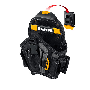 Кобура для шуруповерта большая с быстросъёмным креплением FastClip KRAFTOOL KH-17 17 карманов и пете